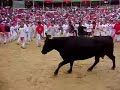 Bull running around catching people - Pamplona S. Fermin Arena Run Bulls Encierro 2008 Ricardo Gomez