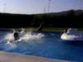 En la piscina