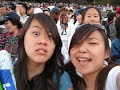 michelle and i singing along with some korean folk song guy at hollywood bowl korean concert 2007.  yah.. we were bored.  haha.