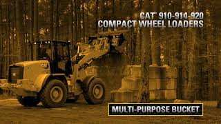 Cat Multi-Purpose Bucket for Compact Wheel Loaders at Work