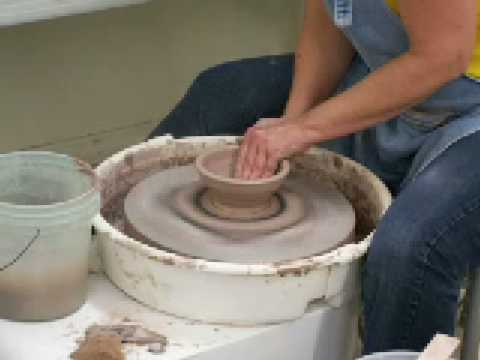 Thowing a bowl - Allen Stoneware Gallery
