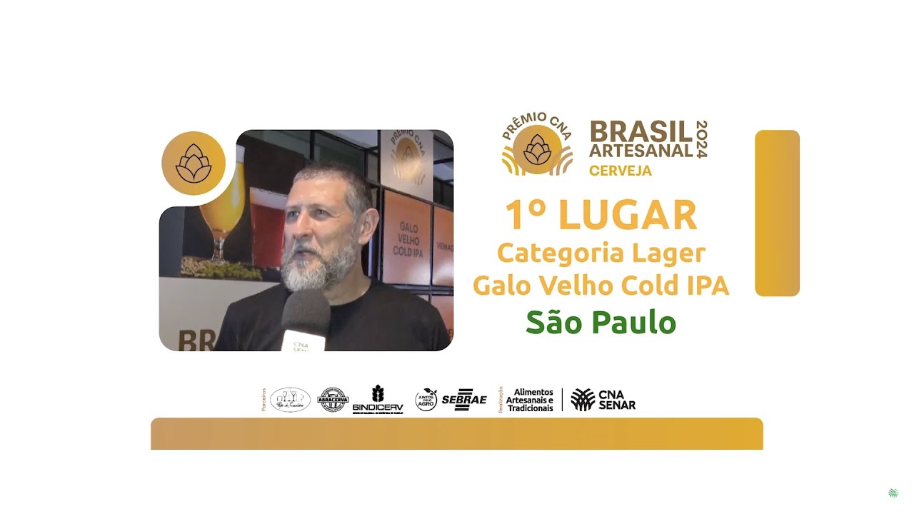 Galo Velho Cold IPA - 1º Lugar Prêmio CNA Brasil Artesanal Cerveja LAGER - São Paulo (SP)