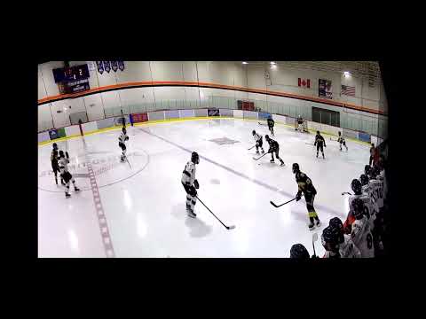 Liam #6 (Black) stick handles through a defenders feet and makes a hit. Unfortunately the play into the OZone was offside. (Jan 13/24)