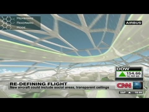 air travel - Imagine a plane with social areas and transparent ceilings. CNN's Richard Quest reports it may be air travel's future.