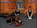 Funny girl farts while doing yoga.