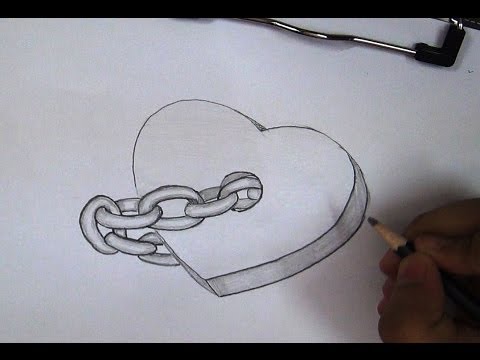 how to draw a 3d heart