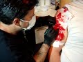 Crow Tattoo scarification done by Mike Koons