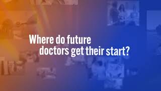 A video shows "Where Future Doctors Get Their Start in Academic Medicine"