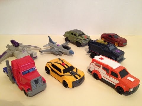 transformers - FULL SET OF THE MCDONALDS HAPPY MEAL TRANSFORMERS PRIME TOYS. OPTIMUS PRIME, MEGATRON, BUMBLEBEE, STARSCREAM, BULKHEAD, BREAKDOWN, RATCHET, AND KNOCKOUT! Ope...