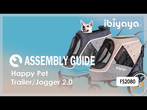IBIYAYA HAPPY PET TRAILER/JOGGER 2.0-LATTE carriage:70cmLx45cmWx63cmH, stroller:91cmLx62cmWx95cmH  