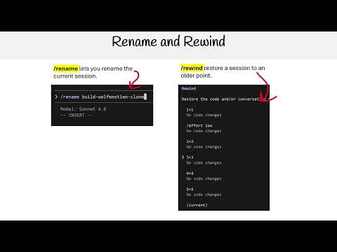 Claude Code Essentials - Rename and Rewind