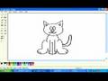 How To Draw Cartoon Animals in Microsoft Paint : Pt 2, How to Draw a Cats Face in MS Paint