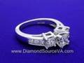 Princess Cut Diamond Ring 0.51-carat 0.96 tcw Side Diamonds