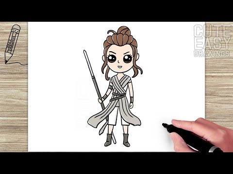 video-linktoworks-How to Draw Rey Skywalker, Cute Easy Drawing Step by...
