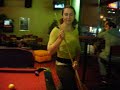 anais s playing pool at the fluid oz, elisabeth st, melbourne