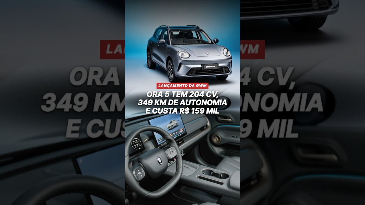 GWM ORA 5 tem 204 cv, 349 km de autonomia e custa R$ 159 mil