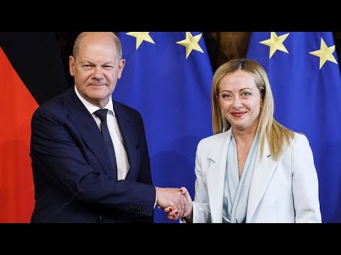 Deutschland/Italien: Bundeskanzler Olaf Scholz spricht lnger mit Regierungschefin Giorgia Meloni als geplant