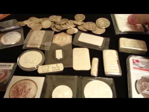 Silver bars, coins, bullions