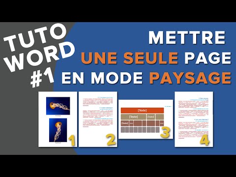 Tuto Word #1 - Mettre une seule page en paysage