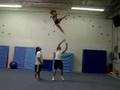 Toss left cupie pop to right pull 1 arm stretch 3/4 full up