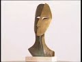 Cubist Face Mask (Oxid. Green Bronze)-Contemporary Sculpture
