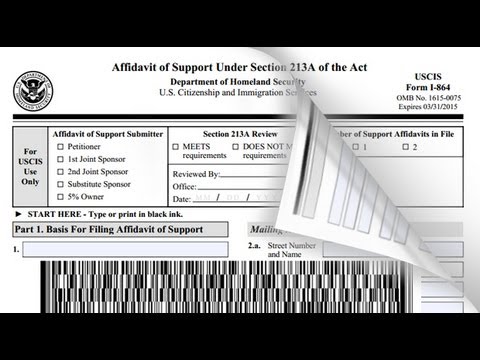 how to fill affidavit of support i-864