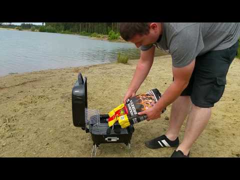 Camping Grill Koffergrill Aufbau und Praxistest outdoor am See