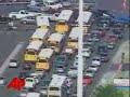 hundreds of cars clogged streets near the las vegas strip thursday after a local phone company offered 10,000 bucks worth of free gas. cars were lined up for miles to tank-up. (may 16)