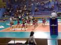 Iskierki podczas meczu PTPS Piła vs Gedania Żukowo