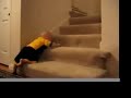 peter crawling up the stairs