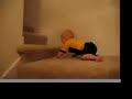 peter crawling up the stairs