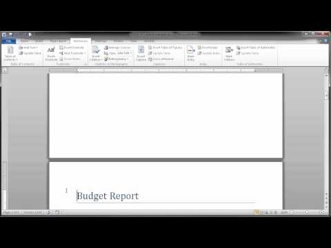 how to create table of contents in word