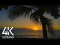 4K Tropical Beach Sunset - 10 HOURS Ocean Waves Sounds - Nature Soundscapes
