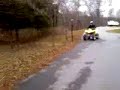 Quading in front yard.