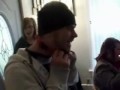 Guy gets electric shock in the neck