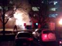 Garbage bin on fire at 6020 Bathurst St.
