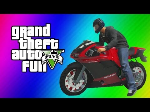 GTA 5 Online Funny Moments Gameplay - Motorcycle Jet, Garage Party, Running Glitch, Baseball, WAPOW!