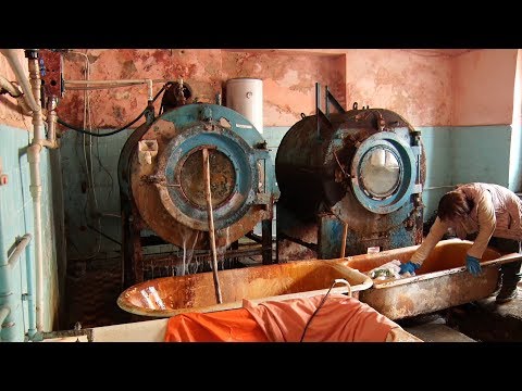 Tak wygląda szpitalna pralnia w Ukrainie.