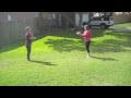 How many times can you toss an egg back and forth, moving further apart with each toss?