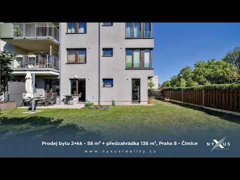 Video Prodej bytu 2+kk - 58 m² + předzahrádka 136 m², garážové stání a sklep, Praha 8 - Čimice