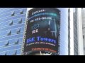 Large LED display, TV, screen on new building Congratulate on Independence Day