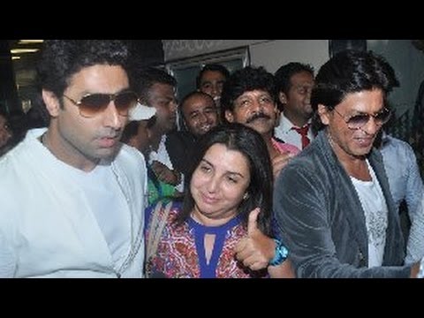 Shahrukh Khan, Abhishek Bachchan, Farah return from DUBAI