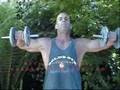 bodybuilding exercise  dumbbell side raise for shoulders