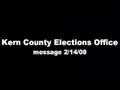 Kern County Elections Office phone message