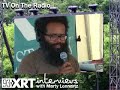 marty lennartz of 93xrt interviews kyp malone of tv on the radio at the 2007 lollapalooza music festival.