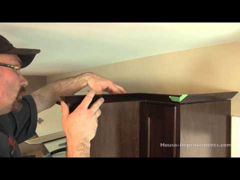 how to fasten crown molding to cabinets