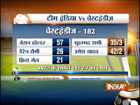 India vs West Indies World Cup : India need 183 to win
