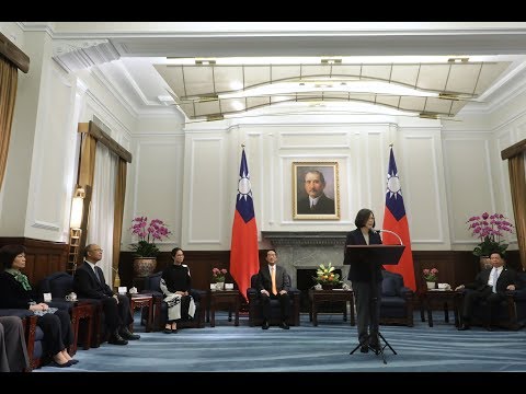 蔡總統接見臺灣出席第25屆APEC代表團(視頻)