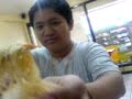 Rabel eating bihon