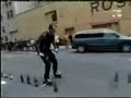 Music on the road with roller skate